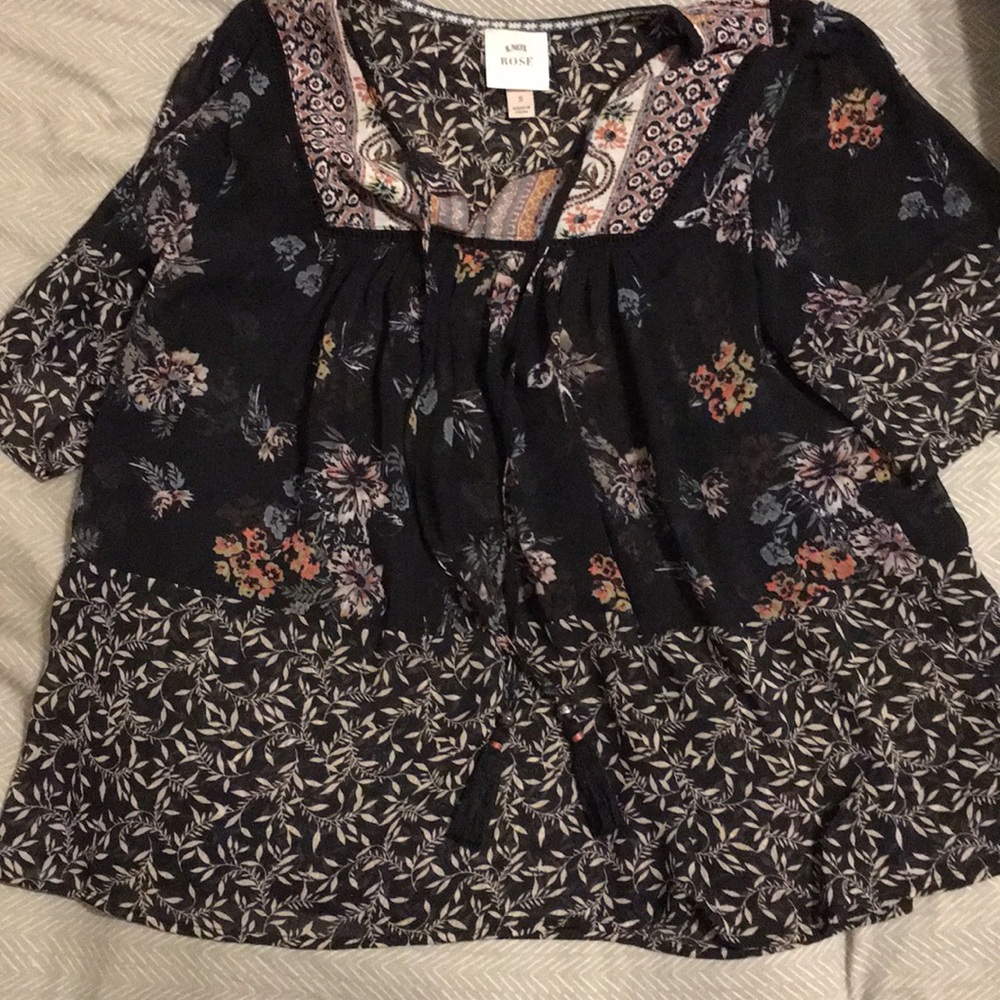 Blouse, flowy, floral